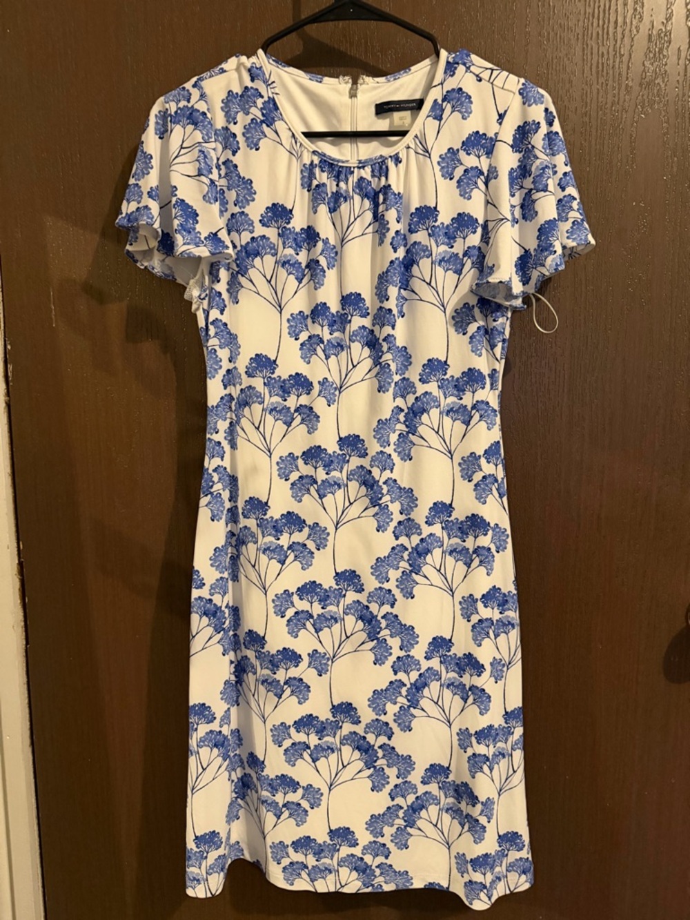 Tommy Hilfiger Nantucket Blossom Printed A-Line Dress Ivory Blue Size 2